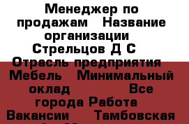 Менеджер по продажам › Название организации ­ Стрельцов Д.С. › Отрасль предприятия ­ Мебель › Минимальный оклад ­ 65 000 - Все города Работа » Вакансии   . Тамбовская обл.,Моршанск г.